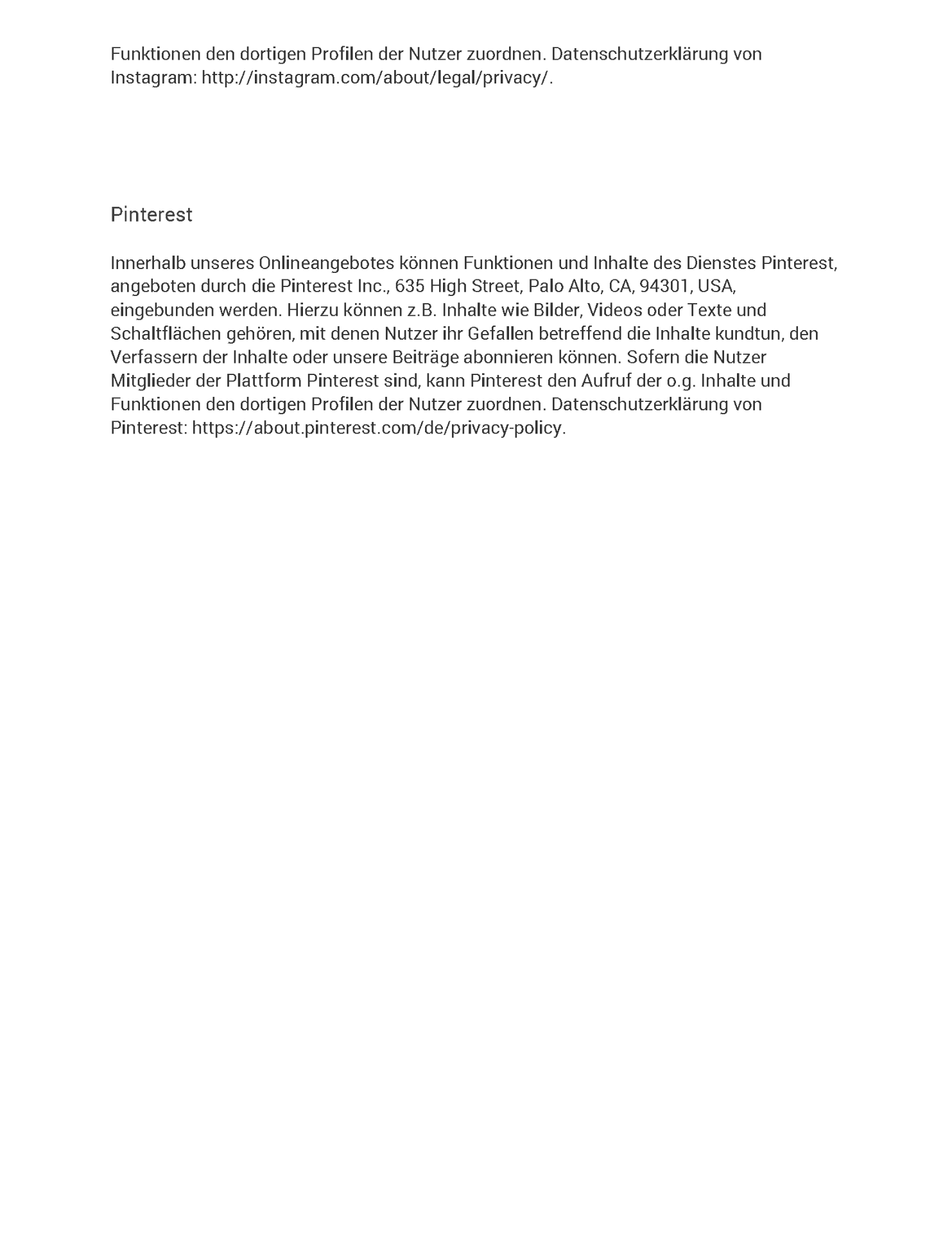 Datenschutzerklärung Seite 22 - Pinterest